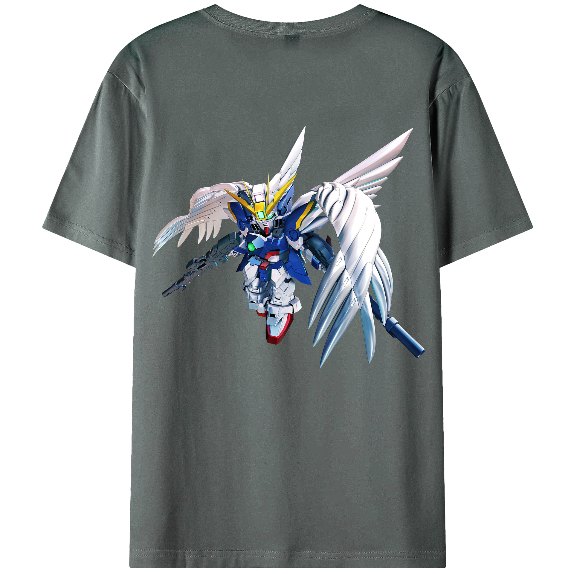 （画像用） 機動戦士ガンダム Mobile Suit Gundam 綿100％ メンズ半袖Tシャツ（バックプリント） 通気性